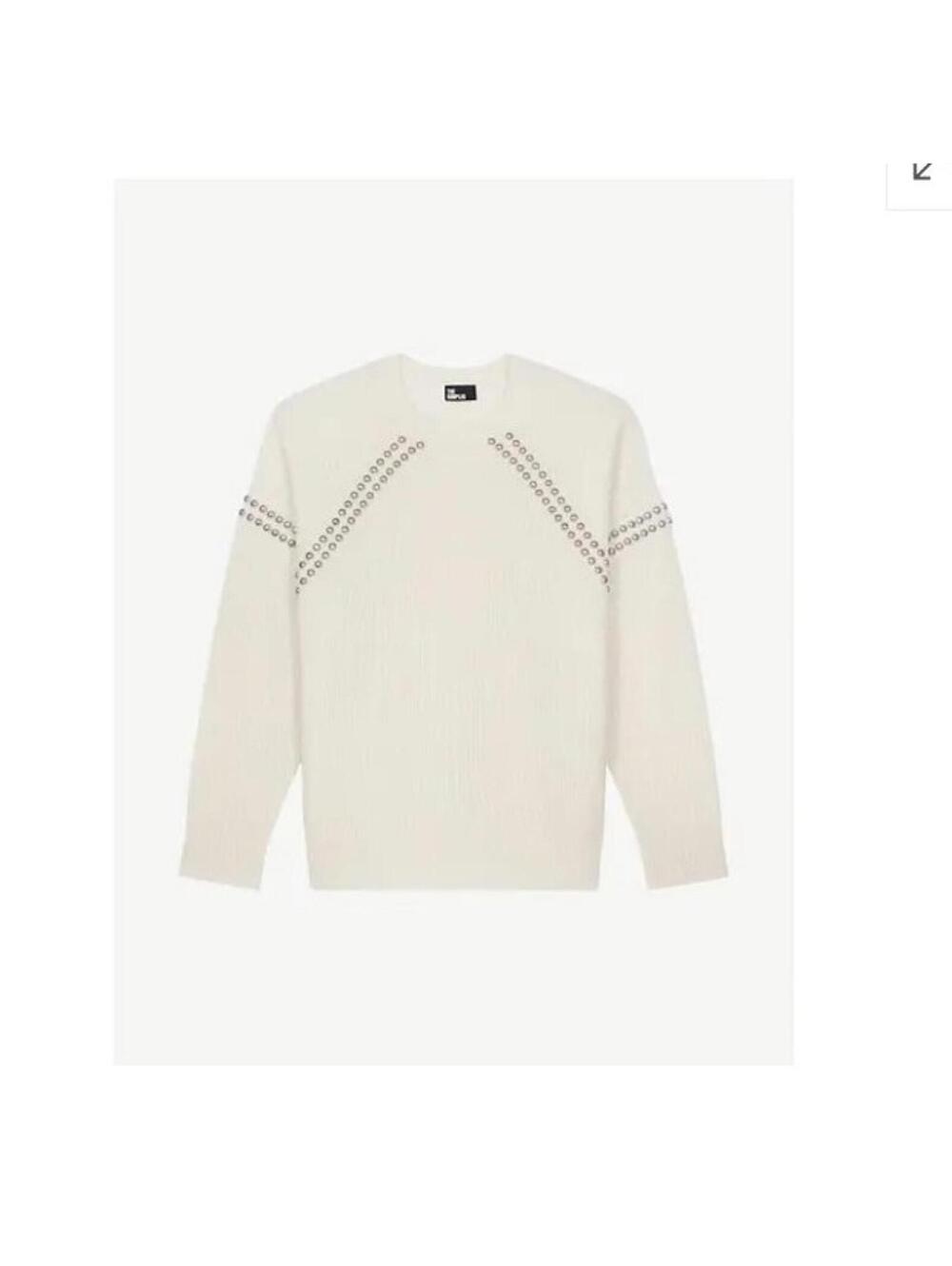 The Kooples Stud Embellished Ribbed Wool Sweater (0)